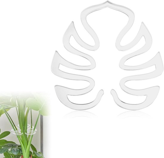 Monstera-vormige plantenstandaard van acryl, plantensteun voor binnen en buiten, ideaal voor plantengroei en decoratie van Merkloos