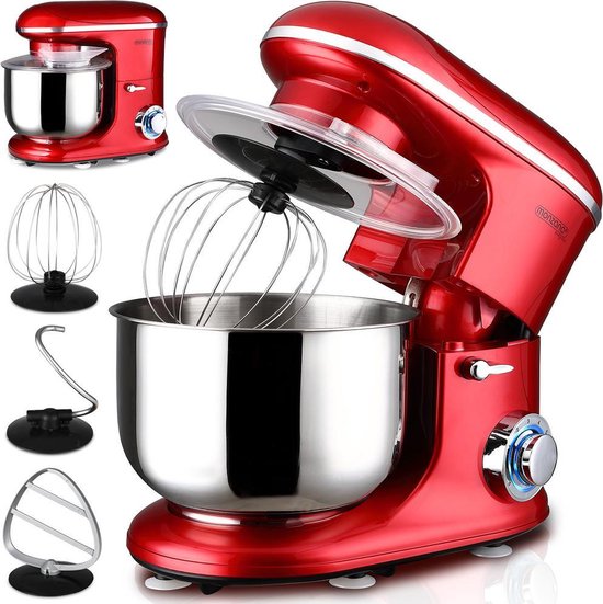 Monzana Keukenmachine - 1200W incl. Accessoires - 6L Rood van Monzana