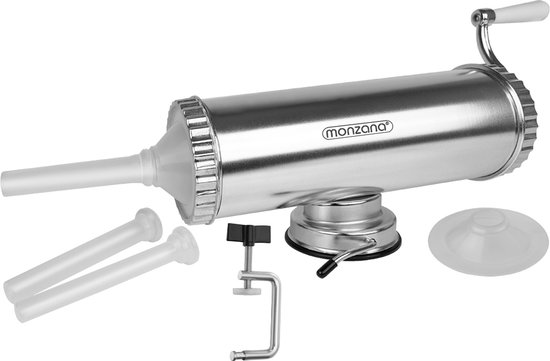 Monzana Worstenvuller - 2,5kg vulcapaciteit 58x16x11,5cm - Zilver