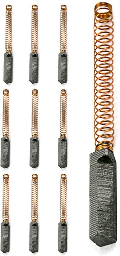 Motor Koolborstels voor Voedsel Mixer - Set van 10 Stuks - Geschikt voor KitchenAid Mixer - Afmetingen 6x6x25mm van Merkloos
