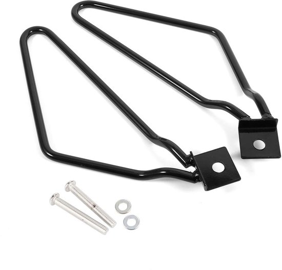 Motorcycle Saddlebags Bracket, Iron Saddlebags Bracket for XL883/1200 HD1450/1584 for Saddle Bag (Black) van Merkloos
