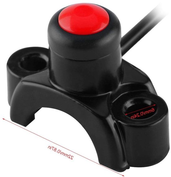 Motorfiets Start Stop Schakelaar voor Handlebar, Geschikt voor Dirt Bikes, ATV's en Quads, Betrouwbare Motorbediening van Merkloos