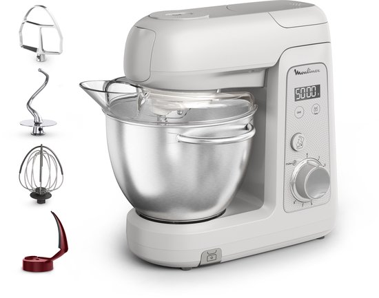 Moulinex Bake Partner + Keukenmachine, 1100 W, Kom 4,6 L, Ingebouwde Weegschaal, BAKEGOOD Set, QA540BF1 van Moulinex