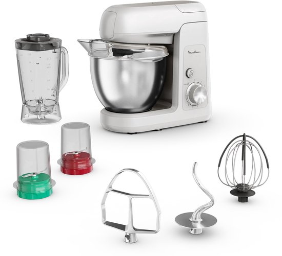 Moulinex Bake Partner QA523B10 keukenmachine 1100 W 4,6 l Roestvrijstaal, Wit van Moulinex