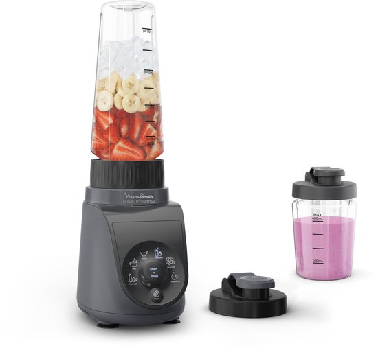 Moulinex Blend Up Essential LM1EHBF0 - Mini Blender - Romige smoothies en sauzen - 800 W - 6 automatische programma’s - Tritan drinkflessen voor onderweg - Smoothie blender van Moulinex