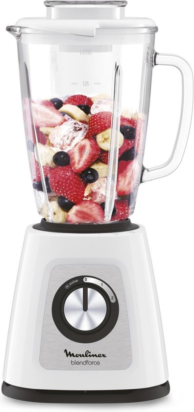 Moulinex Blendforce Glass LM430110 - Blender - 800W - 1,5L - Ijsmaler - Wit van Moulinex