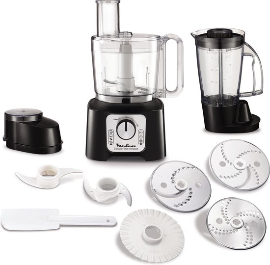 Moulinex Double Force Compact FP546811 - Keukenmachine - Foodprocessor - 800W - Zwart van Moulinex