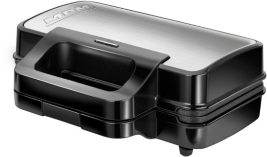 MPM 3-in-1 RVS Tosti-ijzer, Contactgrill en Wafelijzer inclusief Uitneembare Platen met Antiaanbaklaag en Automatische Temperatuurregeling 1000W van MOP-43M