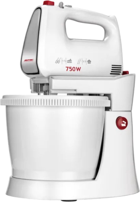 MPM - Mixer met Mengkom 3 Liter - Handmixer - Keukenmixer - Blender - 750W van MPM