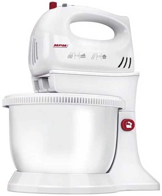 MPM - Mixer met Roterende Mengkom 3,5 Liter - 5-stapsregeling en TURBO-functie - Handmixer - Keukenmixer - Blender - 750W van Merkloos