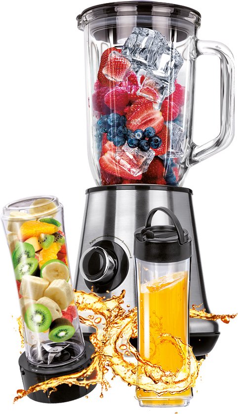 MPM Multifunctionele Blender to go - Smoothie Maker met 2 extra Flessen - 450W van MPM