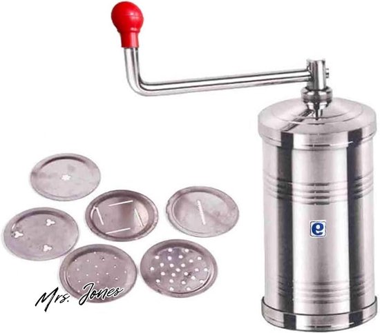 Mrs. Jones Stainless Steel Sev Maker - Sev Sancha Manual Pasta Maker - Silver Color . van Mrs. Jones