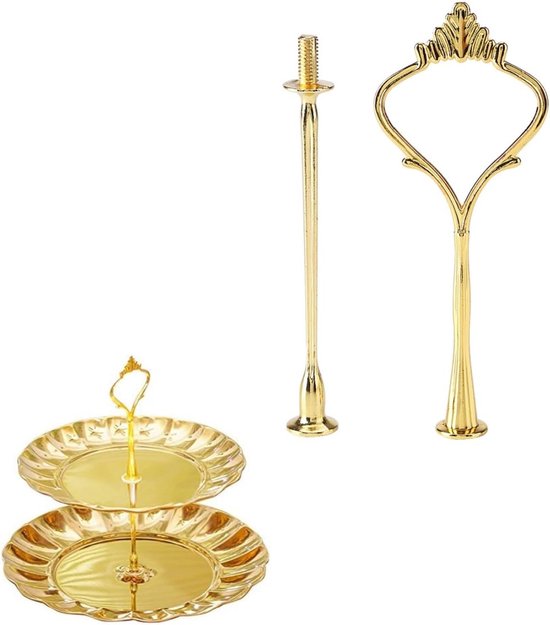 Multi-tiered taart- en cupcake standaard met handvat, perfect voor verjaardagen, jubilea en dagelijks gebruik - Geschikt voor fruit en snacks van Merkloos