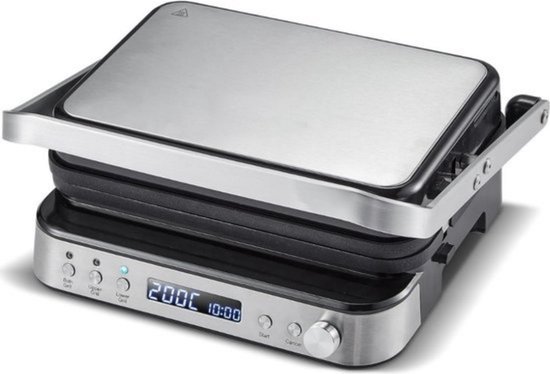 Multifunctioneel Wafelijzer - Met Verwisselbare Platen - Contact Grill - Tosti Apparaat - 4 in 1 Design - Tosti Ijzer - 2000W - Zilver van Thuys