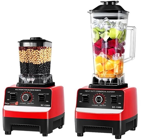 Multifunctionele 2-in-1 Blender 2000W met Automatische Reiniging en 4 RVS Messen van Biolomix