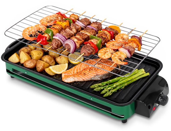 Multifunctionele Bakplaat met Verstelbare Thermostaat-Antiaan bakplaat en Metalen BBQ--Elektrische Grillplaat-Rooster - 46×22 cm