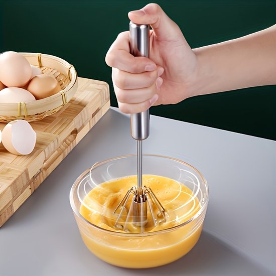 Multifunctionele eierklopper en melkschuimer van roestvrij staal - Handmixer Geschikt voor bakken, eieren en slagroom - Een onmisbaar keukenhulpmiddel van Merkloos