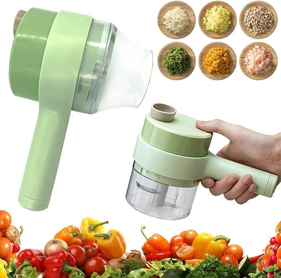 multifunctionele - Groenten Snijder - 4 in 1 - Snijmachine - Snijden - Groenten - mixer - Keuken gadget - Koken - Elektrisch - Oplaadbaar - Draagbaar -