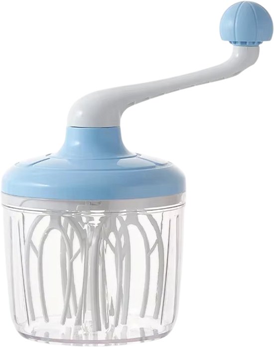 Multifunctionele Handmatige Garde - Semi-automatische Eierklopper & Roomklopper - Handmixer voor Ei, Slagroom en Cake - Keuken Hand Crank Mixer - Handmatige Keukenmixer - Blauw van Merkloos
