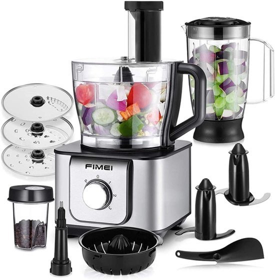 Multifunctionele keukenmachine, 1100 W, 3 snelheden en pulsfunctie