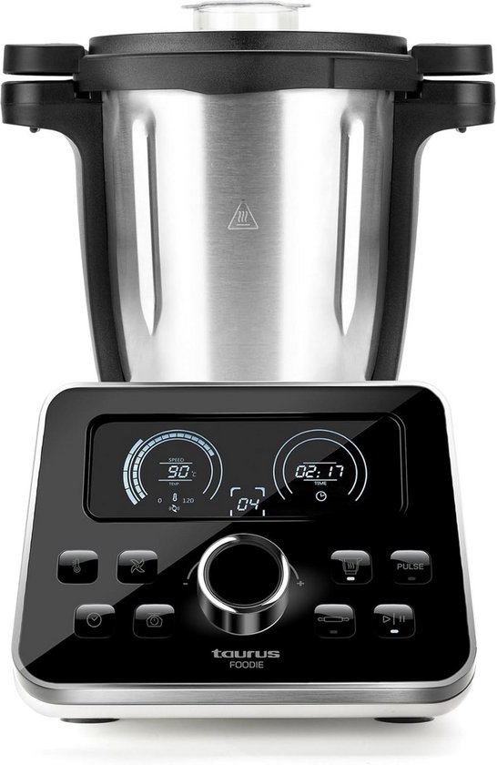 Multifunctionele Keukenmachine 1500W met Geïntegreerde Weegschaal, 31 Functies, 3.5L, 44dB, RVS Zwart van Merkloos