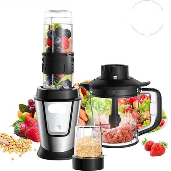 Multifunctionele Keukenmachine 3-In-1 - 700W - 1.2 liter - Makkelijk Schoon Te Maken - Compact - Juicer - Maler - Blender - Hakmolen - Smoothie - Mixer van Nuovoware