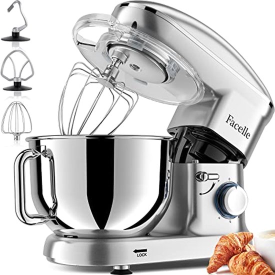 Multifunctionele Kneedmachine met Roestvrijstalen Kom 6,2L en 1500W Vermogen van Klarstein