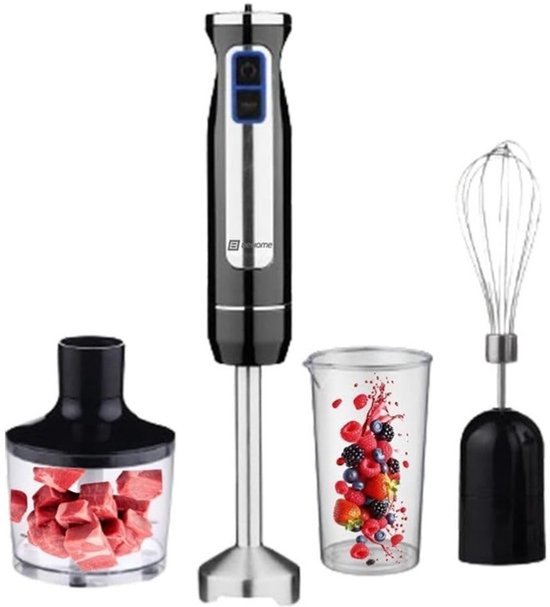 Multifunctionele mixer, 3-in-1, hakmolen, 8 snelheden, met 860 ml beker, 600 ml garde, minipimer dompelmixer, 800 W, met ledlicht