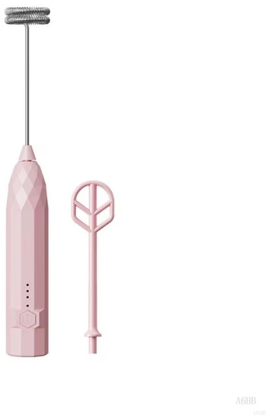 Multifunctionele Oplaadbare Handmixer Roze | Melkschuimer voor Thuisgebruik van Merkloos