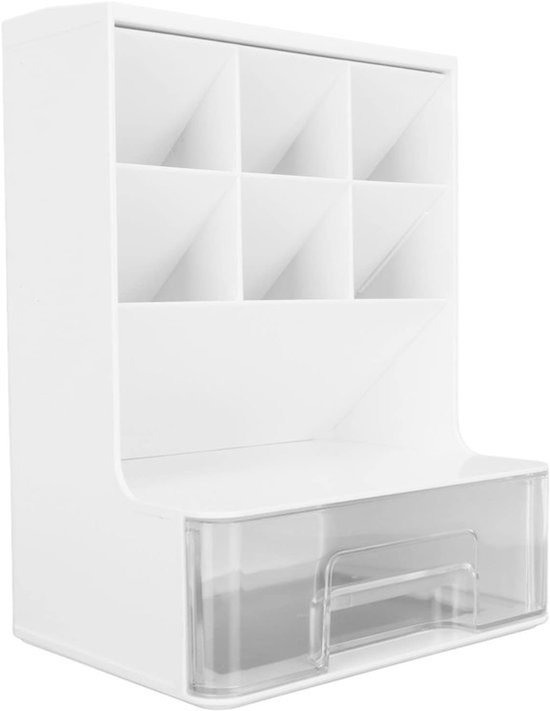 Multifunctionele Pen Organizer voor Bureau, Ruimtebesparende Stationery Houder voor Studenten en Kantoor met Grote Capaciteit (Wit)