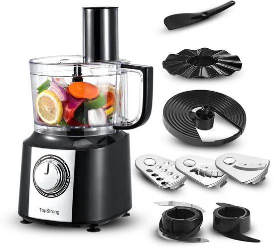 Multifunctionele robot, 6-in-1 keukenmachine, 2 l, multifunctioneel, voedselverwerker, 800 W, keukenmachine, multifunctioneel, hakmolen, mixer