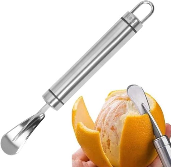Multifunctionele schiller voor citrusvruchten met gebogen mes, ideaal voor pomelo's, grapefruits en fruitdecoratie, vaatwasmachinebestendig en ergonomische handgrepen