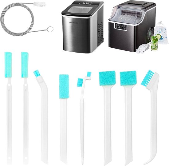 Multifunctionele set van 9 schoonmaakborstels voor ijsmachines, ideaal voor smalle ruimtes en huishoudelijk gebruik, inclusief sponsborstels voor grondige reiniging