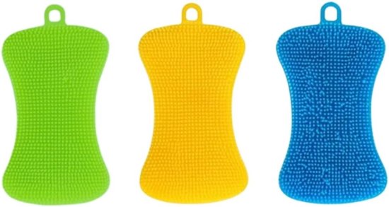 Multifunctionele Siliconen Schoonmaakborstels voor Badkamer en Vaatwasser, Veilig en Makkelijk Schoon te Maken, Duurzaam en Effectief van Merkloos