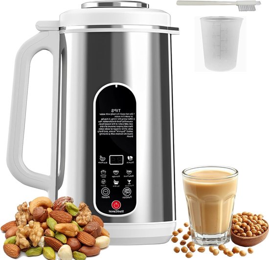 Multifunctionele Sojamelkmaker 1200 ml voor Zelfgemaakte Notenmelk, Havermout en Amandelmelk met Zelfreiniging en Vertragingstartfunctie van Merkloos
