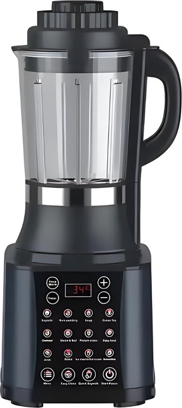 Multifunctionele Verwarmende Blender en Soepmaker - 18 kookprogramma's - 1000W Mengkracht - 800W Verwarmingsvermogen - 1.75L van MOA