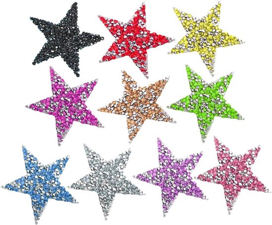 Multikleurige Strass Patches voor Strijkapplicaties - Vijfpuntige Ster Hotfix Decoratie voor Kleding en Accessoires van Merkloos