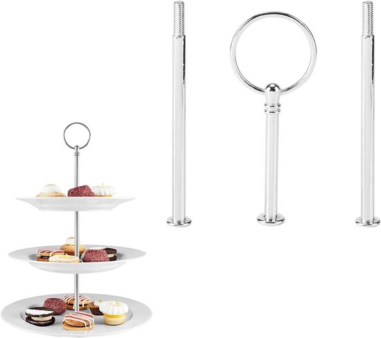 Multilayer Taartstandaard voor Cupcakes en Fruit - Ideaal voor Verjaardagen en Feestjes met Handvat en Accessoires van Merkloos