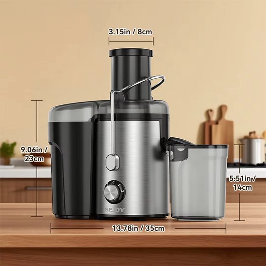 Multisupply - Sapcentrifuge - Juicer voor Groenten & Fruit - Grote Vulopening - 2 snelheden - 600 Watt van Multisupply