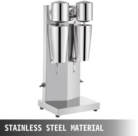 Mura Milkshake Machine - Blender - Mixer - Milkshakemaker - Professionele Dubbele Kop - CE-Gecertificeerd - Roestvrijstaal - 800ml