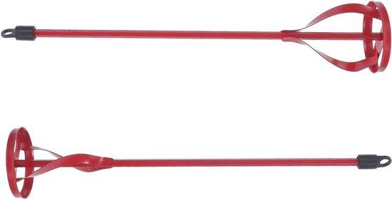 Muurvuller Mengstaaf - Verf Mixer - Gipsmortel Mengen - Roestvrij Staal - 2 Delig Set - Rood