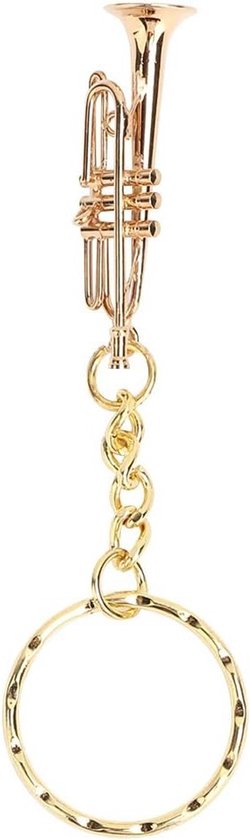 Muzikale Sleutelhanger met Trompet Pendant - Unieke Accessoire voor Muziekliefhebbers en Handgemaakt Cadeau van Merkloos