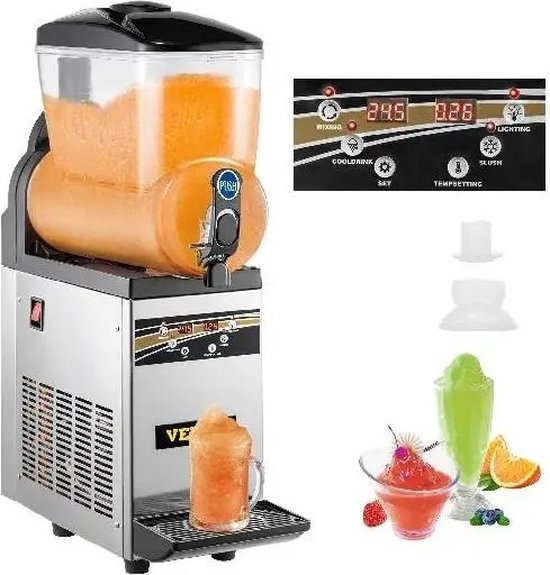 Mygroot - Commerciële slush-ijsmachine - 1 x 15 l commerciële Slush-ijsmachine - 500 W 220 V - roestvrij stalen - Slush-ijsmachine - apparaat 52 x 21 x 80 cm Slush maker machine van MY