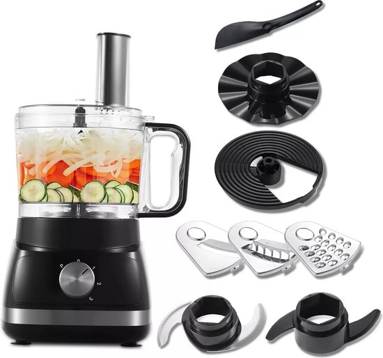 Mygroot - Keukenmachine - 8 in 1 - Multifunctioneel - vele hulpstukken- Zwart. van MY