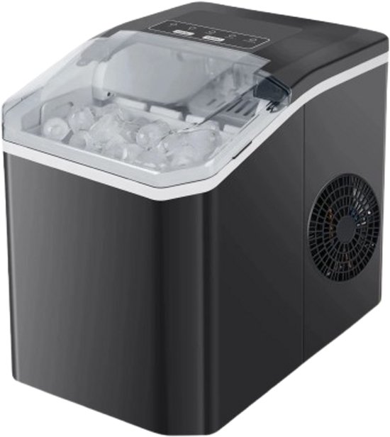 NaevaMi Elektrische IJsblokjesmachine - IJsmachine - IJsblokjesmakers - Professioneel & Draagbaar – Automatisch Kogelvormig IJs – Familiebar & Thuisgebruik – Zelfreinigend – 12 kg/dag – 1,3L Watertank- Zwart van Merkloos