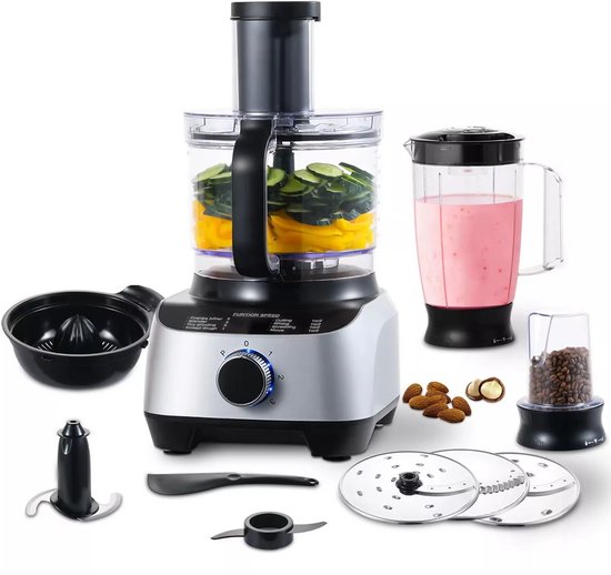 Naiz® - Keukenmachine - 1300 watt - 11 in 1 - Keukenmixer - Mixer - Multifunctioneel van Merkloos
