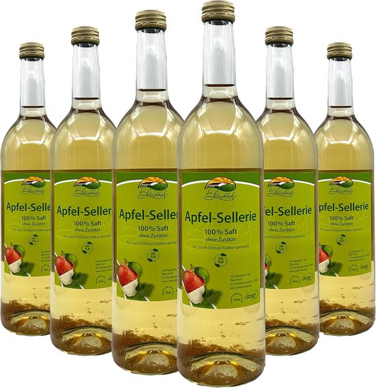 Natuurlijk Appelsap met Selderij - Veganistisch en Vers (6 x 0,72 L) van Merkloos