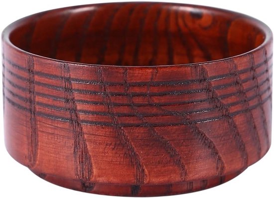 Natuurlijke Houten Scheerkom voor Mannen - Perfect voor het Maken van Scheerschuim, Ronde Vorm, Bruin, 1 Stuk van Merkloos