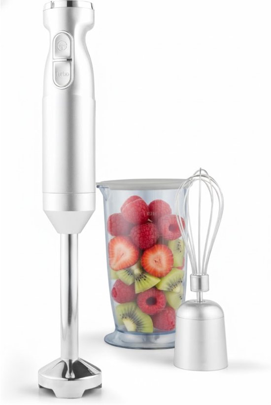 NBAP® Staafmixer Set - Hakmolen - Groentesnijder - Soepmaker - Zilver van Merkloos
