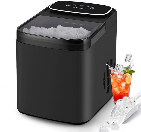 NETTLIFE Kleine Compacte & Stille IJsmachine – Snel IJs 9 Blokken in 6 Min | 2 IJsmaten Tot 14 Kg/24 U | Automatische Stop Zelfreinigend Draagbaar | Keuken Kantoor Bar Feest | Grijs van Merkloos